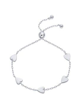 New - Matching Heart Charms Solitaire Bracelet Set for Women‎